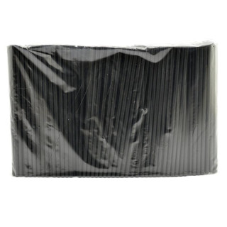 Słomki do napojów 250szt 8x240mm czarne PP